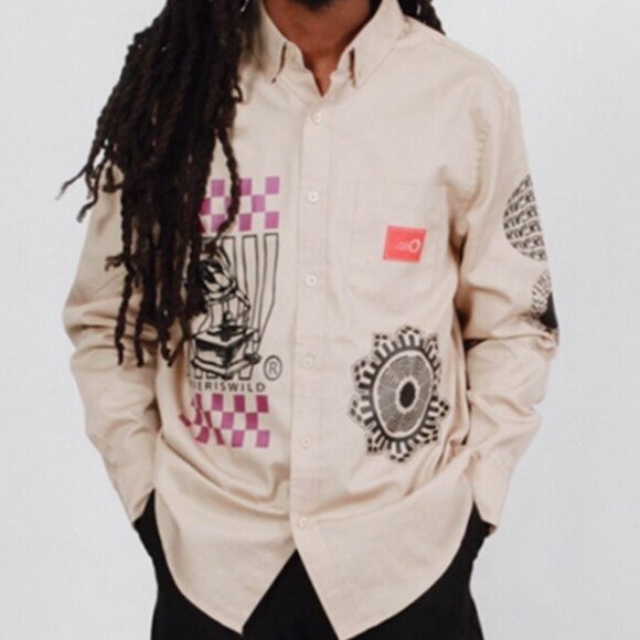 BDG Urban Outfitters Riveriswild Shirt M Rally Team Button Down Top Khaki POCKET
